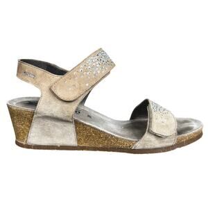 Mephisto Women’s Maria Spark Brown Wedge Sandal Size 39 US 9